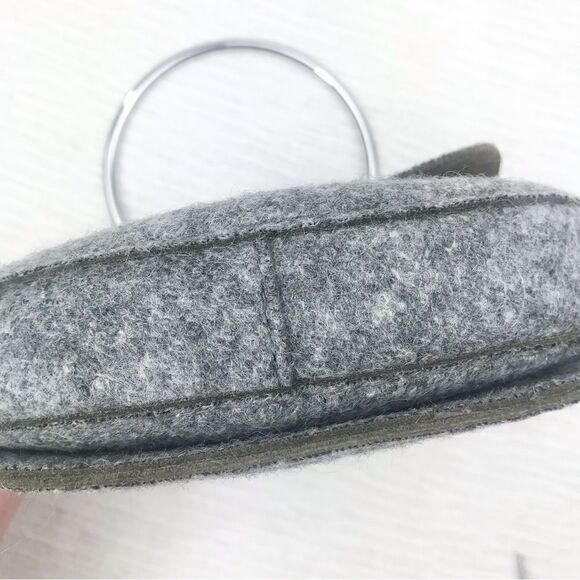 Theory Whitney Crossbody Bag in Gray Wool/ Green Suede- NEW - Picture 10 of 16